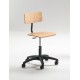 Emmeitalia - Drafting Chair Beechwood, Technopolymer and Steel with Castors Made in Italy