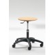 Emmeitalia - Designer Stool Round Beechwood Seat and Steel with castors Made in Italy
