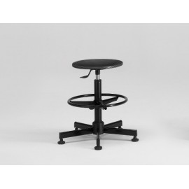 Designer Stool with Flan Black and Adjustable Footrest