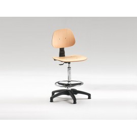 EIT- Sgabello Girevole Designer in Faggio - h 60/85cm